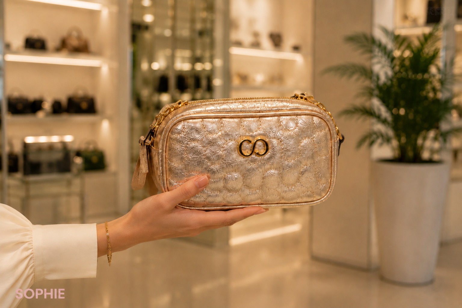Bolsa Classe Câmera Bag Couro Liza - Ouro